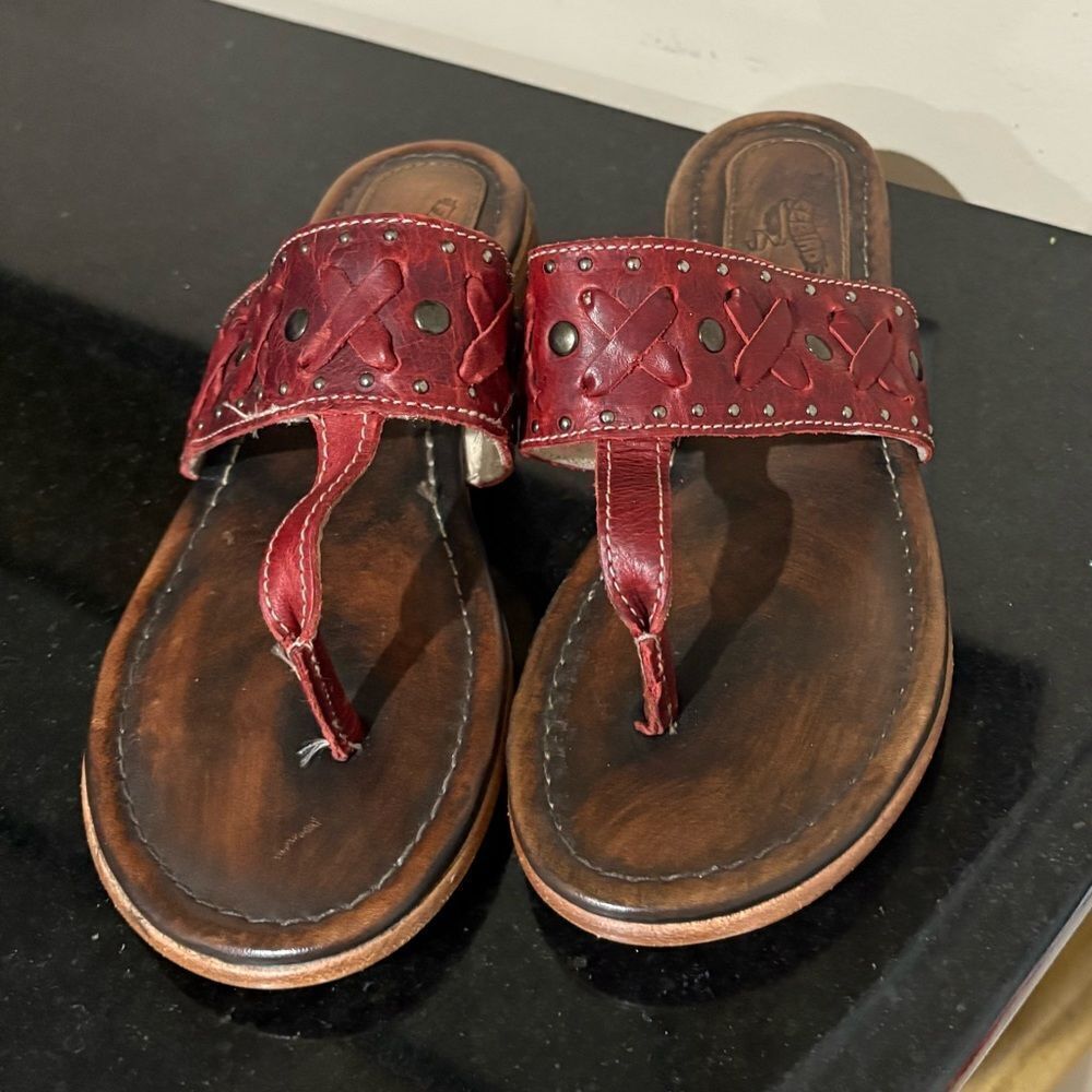 Freebird by Steven Red Leather Sandals